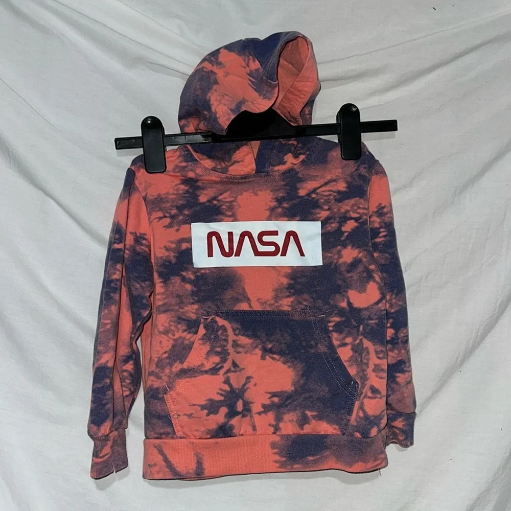 kids tie dye NASA Aldrin Family Foundation hoodie size xs